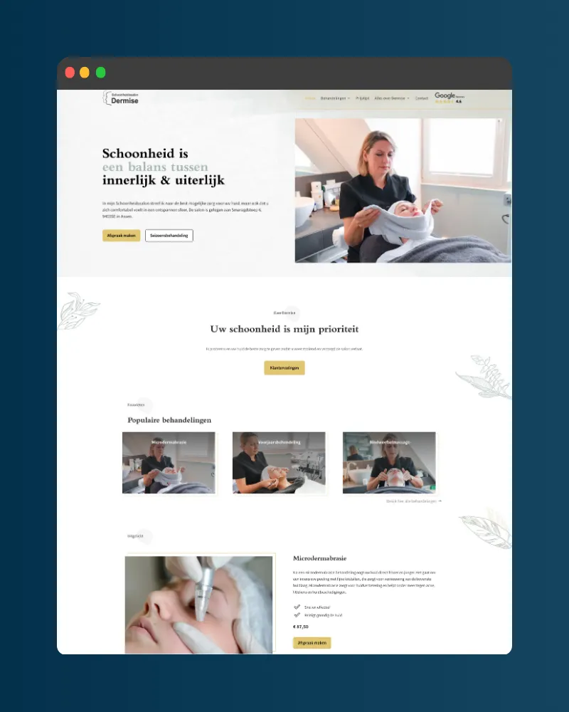 Redesign van Dermise's online aanwezigheid