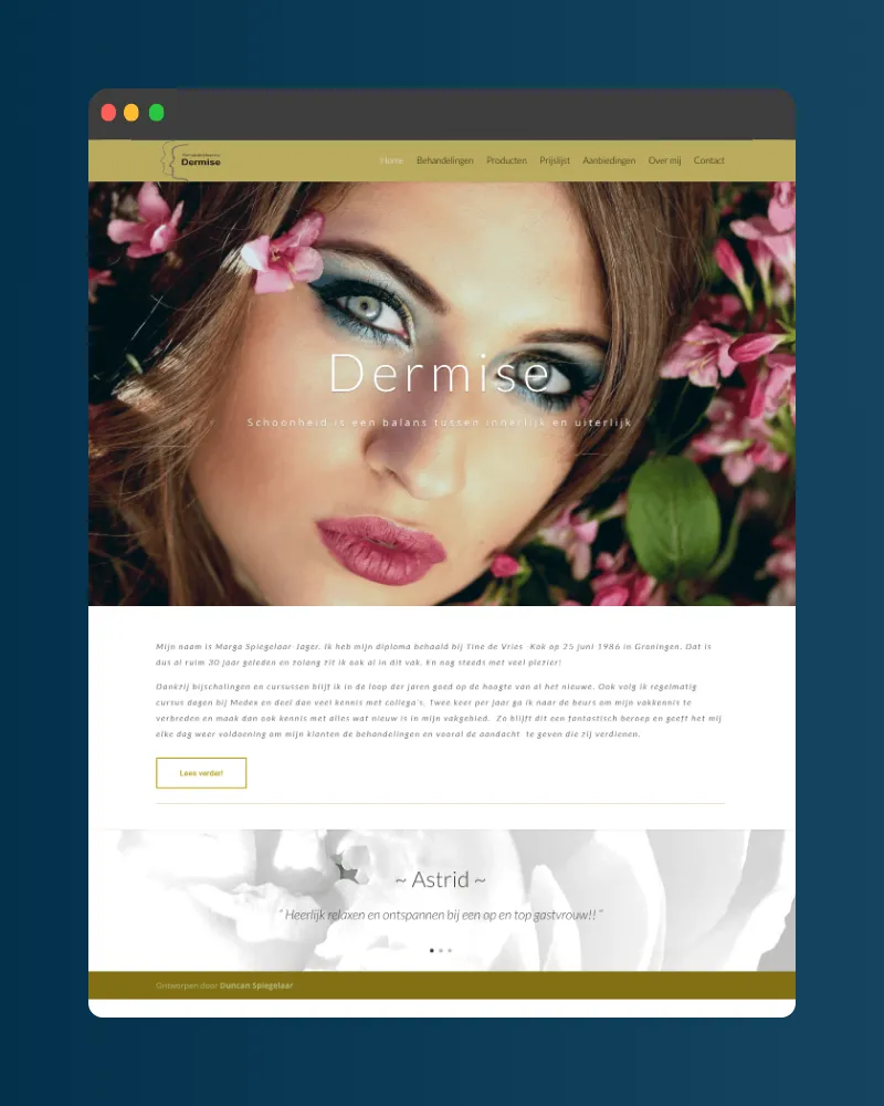 Redesign van Dermise's online aanwezigheid