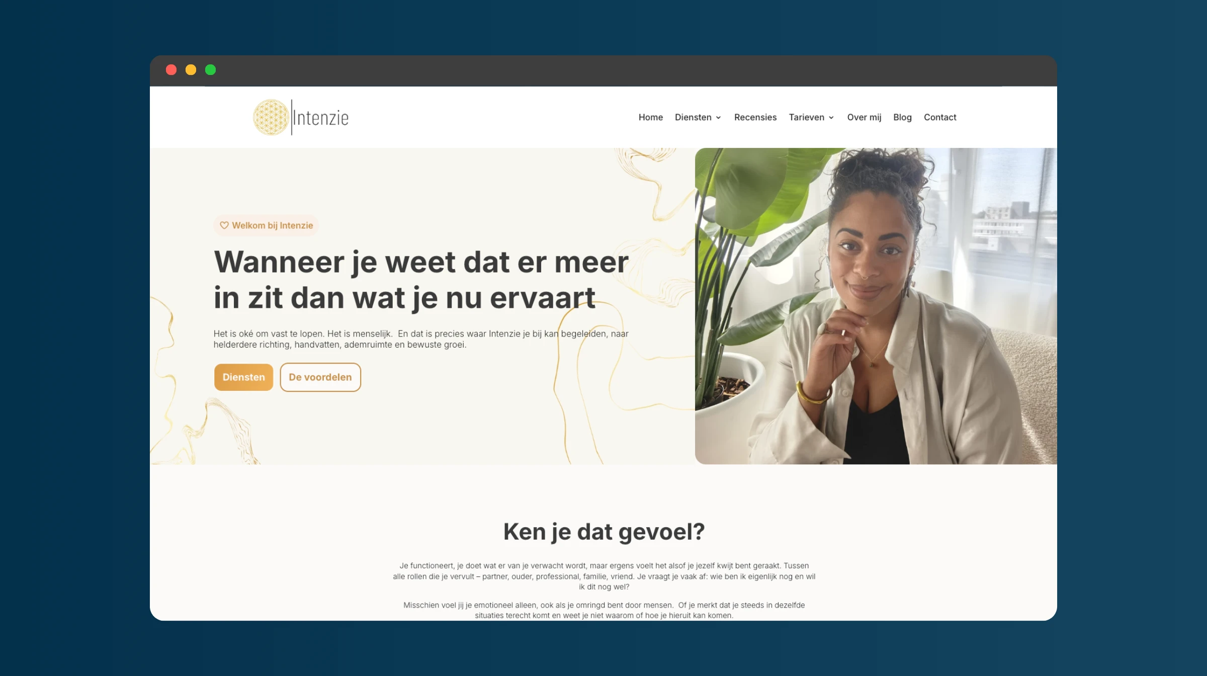 Breathwork en Relatietherapie website in een redesign voor Intenzie