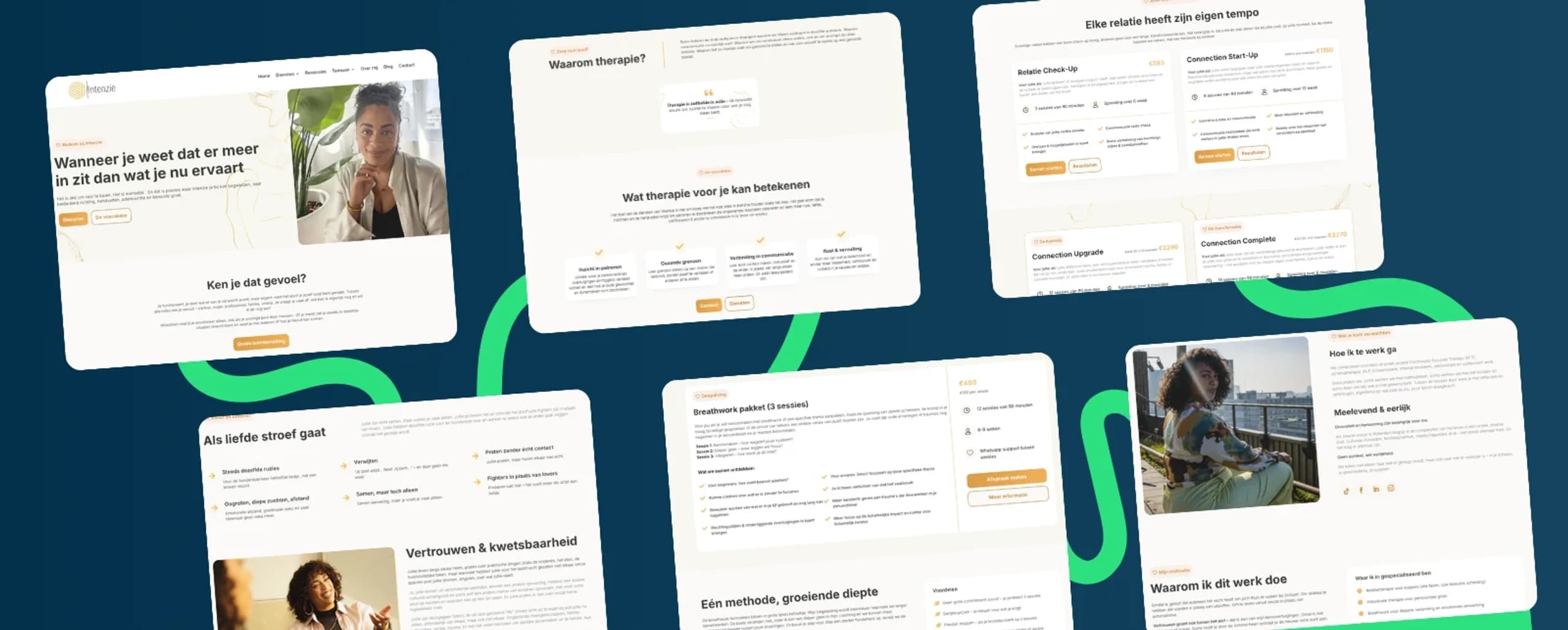 Breathwork en Relatietherapie website in een redesign voor Intenzie
