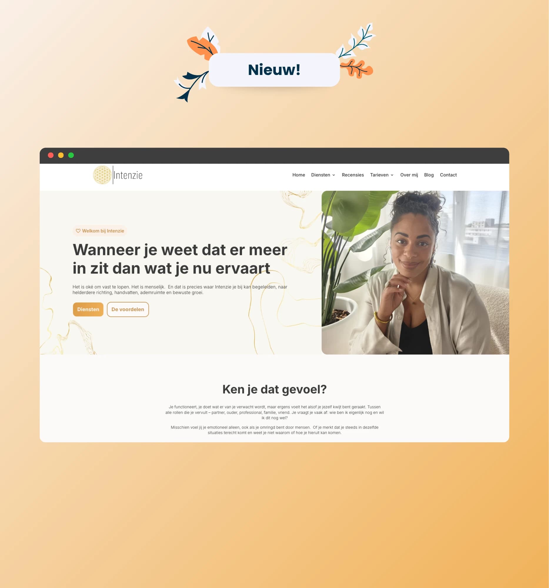 Breathwork en Relatietherapie website in een redesign voor Intenzie