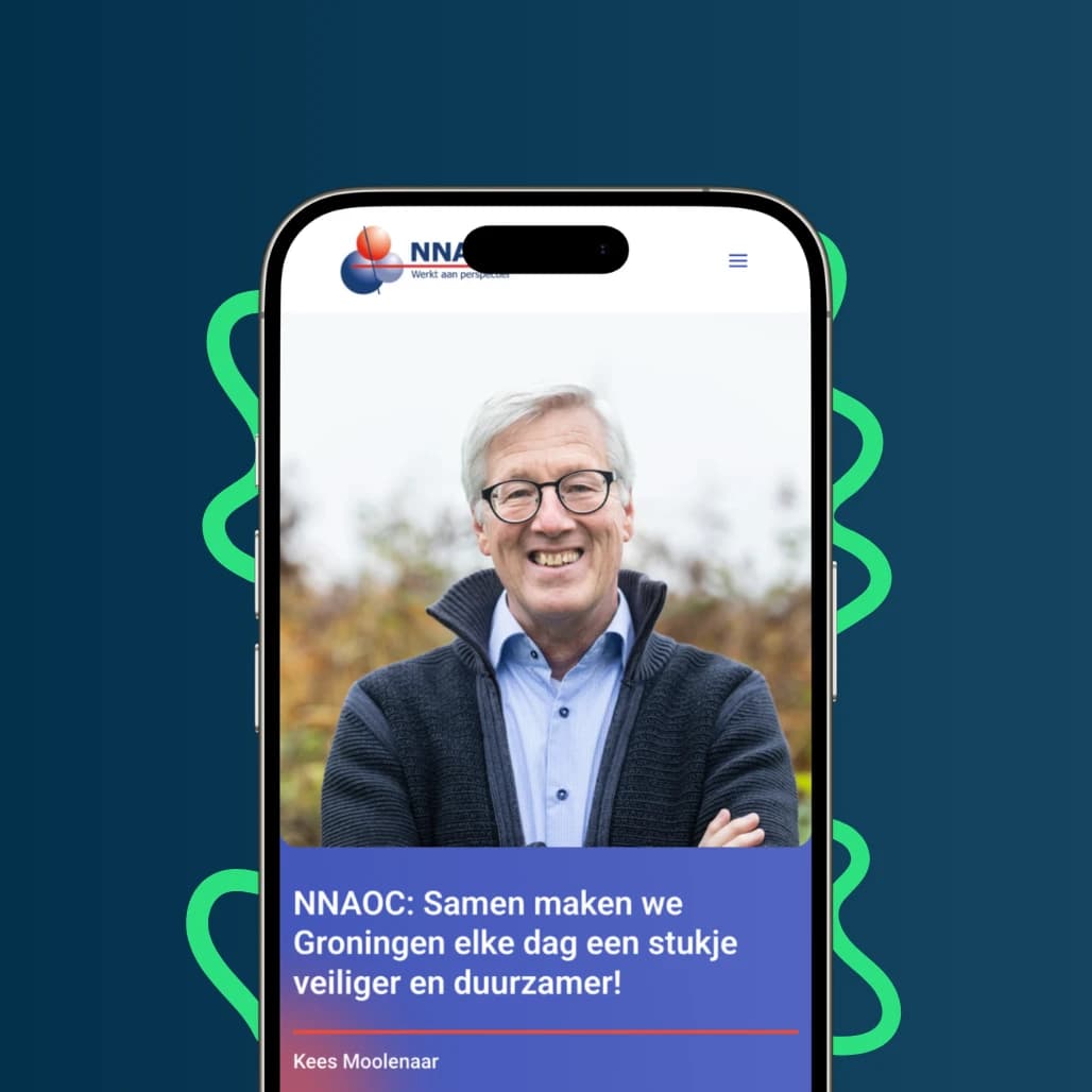 Mobiele weergave van de website van NNAOC