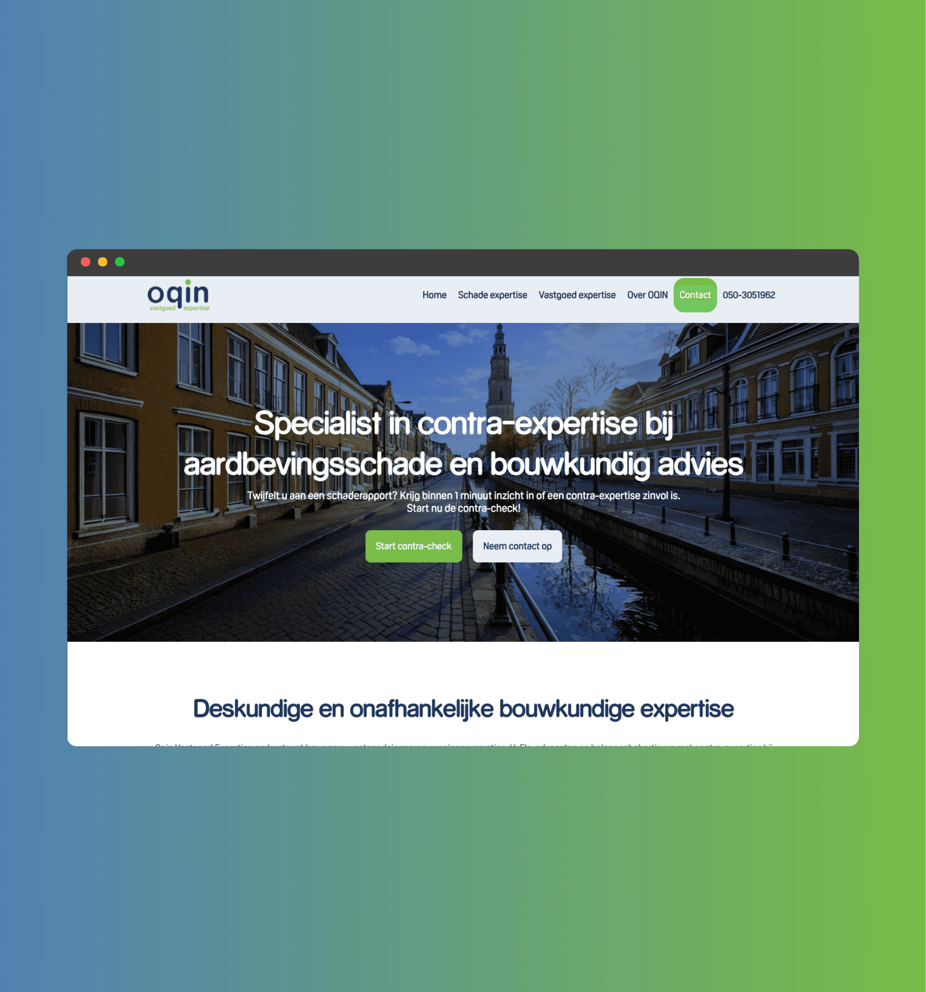 Een betrouwbare website voor expertisebureau OQIN