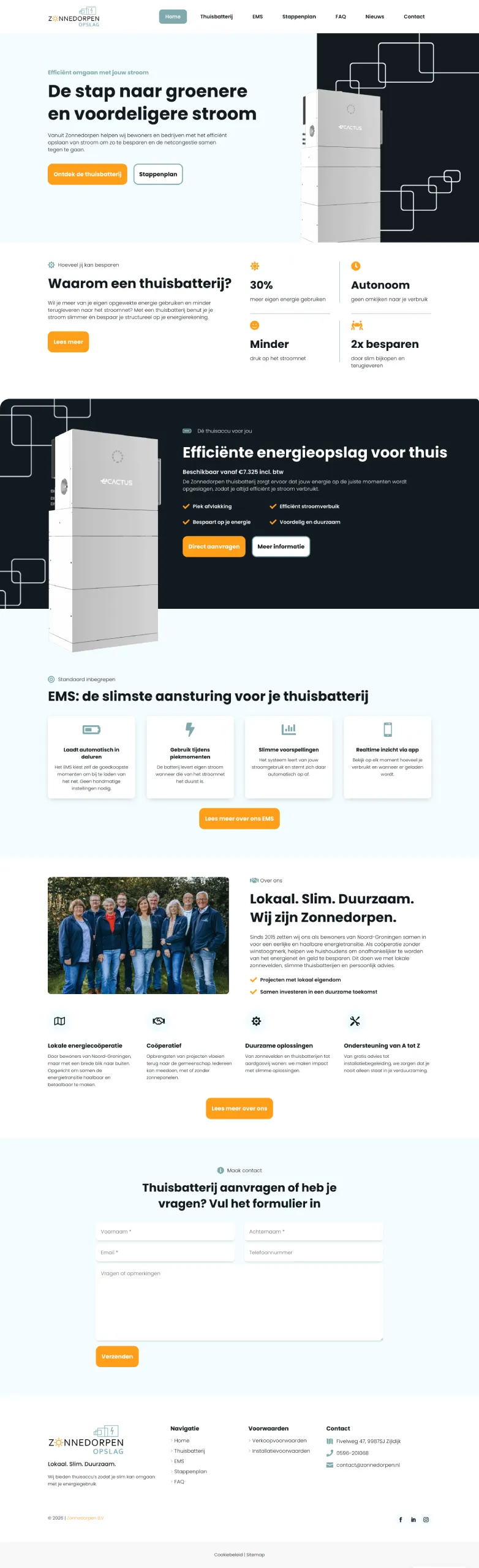 Zonnedorpen Opslag website